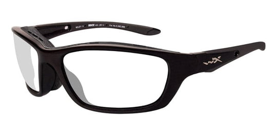 Wiley X Brick Climate Control Sunglasses Rx Ready with High Velocity Protection - Gloss Black Frame with Clear Lenses (853)