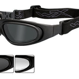 Wiley X SG-1 Goggles Rx Ready with High Velocity Protection - Matte Black Frame with Smoke Grey - Clear Lens Kit (71)