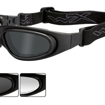 Wiley X SG-1 Goggles Rx Ready with High Velocity Protection - Matte Black Frame with Smoke Grey - Clear Lens Kit (71)