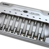 Tenergy TN145 8-Bay Timed Battery Charger for NiMH or NiCd, AA or AAA Batteries