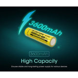 Nitecore NL1836 18650 3600mAh 3.6V Protected Lithium Ion (Li-ion) Button Top Battery
