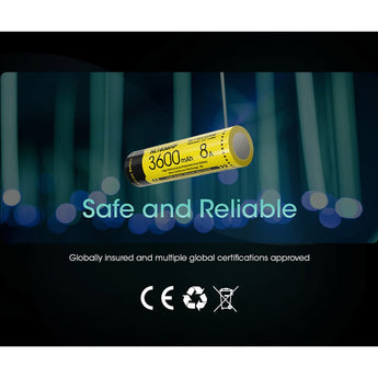 Nitecore NL1836HP 18650 3600mAh 3.6V Protected High Drain 8A Lithium Ion (Li-ion) Button Top Battery