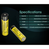 Nitecore NL1836HP 18650 3600mAh 3.6V Protected High Drain 8A Lithium Ion (Li-ion) Button Top Battery