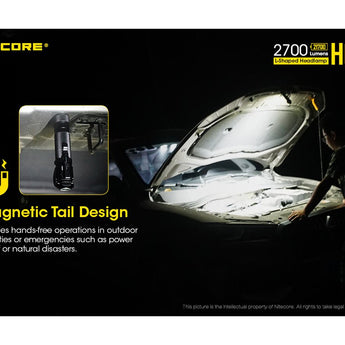 Nitecore HC35 Rechargeable LED Headlamp - 4 x CREE XP-G3 S3 - 2700 Lumens - Includes 1 x 21700