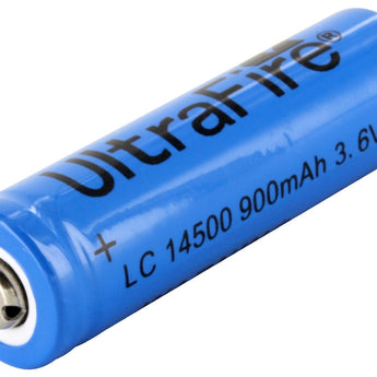 UltraFire UF AA 14500 900mAh 3.6V Unprotected Lithium Ion (Li-ion) Button Top Battery - Boxed