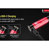 Klarus 14GT-92UR 14500 920mAh 3.7V Protected Lithium Ion (Li-Ion) High-Drain 3A Button Top Battery with USB-C Charging Port