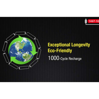 Klarus 14GT-92UR 14500 920mAh 3.7V Protected Lithium Ion (Li-Ion) High-Drain 3A Button Top Battery with USB-C Charging Port