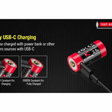 Klarus 16GT-85UR 16340 850mAh 3.7V High Discharge Protected Lithium Ion (Li-Ion) Button Top Battery with USB-C Charging Port