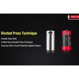 Klarus 16GT-85UR 16340 850mAh 3.7V High Discharge Protected Lithium Ion (Li-Ion) Button Top Battery with USB-C Charging Port