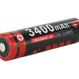 Klarus 18650 3400mAh 3.7V Protected Lithium (Li-ion) Button Top Battery - Retail Packaging