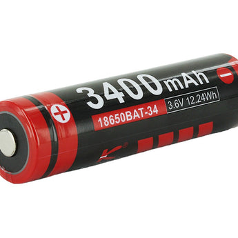 Klarus 18650 3400mAh 3.7V Protected Lithium (Li-ion) Button Top Battery - Retail Packaging
