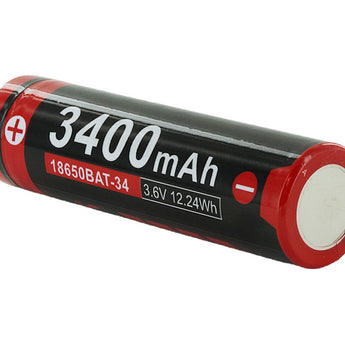 Klarus 18650 3400mAh 3.7V Protected Lithium (Li-ion) Button Top Battery - Retail Packaging