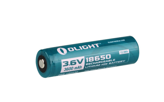 Olight ORB2-186P36 18650 3600mAh 3.6V Protected Lithium Ion (Li-ion) Button Top Battery - 1 Piece Retail Card