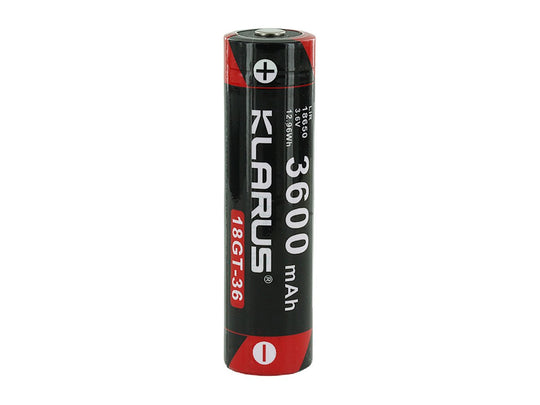 Klarus 18GT 18650 Li-Ion Button Top Battery - Angle Shot