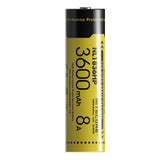 Nitecore NL1836HP 18650 3600mAh 3.6V Protected High Drain 8A Lithium Ion (Li-ion) Button Top Battery