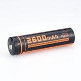 Fitorch UC26R 18650 2600mAh 3.7V Protected Lithium Ion (Li-ion) Button Top Battery