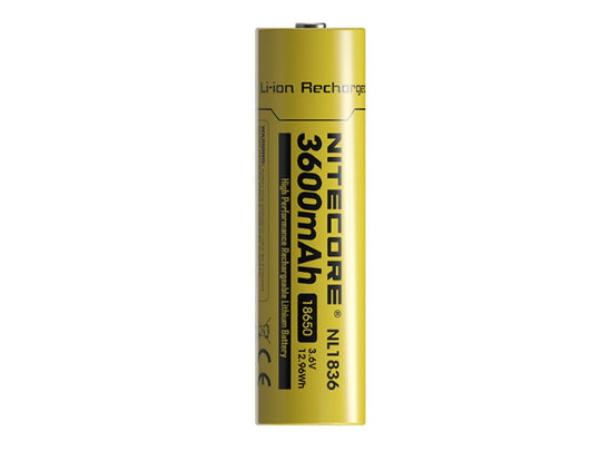 Nitecore NL1836 18650 3600mAh 3.6V Protected Lithium Ion (Li-ion) Button Top Battery