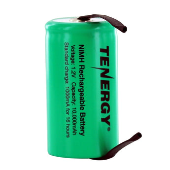 Tenergy 10103-D-cell 10000mAh 1.2V 10A Nickel Metal Hydride (NiMH) Battery with Tabs for Building Packs