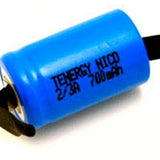 Tenergy 20202 2/3 A 700mAh 1.2V Nickel Cadmium (NiCd) Flat Top Battery with or without Tabs - Bulk