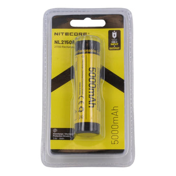 Nitecore NL2150RX 21700 5000mAh 3.6V Protected Lithium Ion (Li-ion) Button Top Battery with Built In USB-C Charging Port