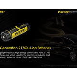 Nitecore NL2150RX 21700 5000mAh 3.6V Protected Lithium Ion (Li-ion) Button Top Battery with Built In USB-C Charging Port