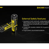 Nitecore NL2150RX 21700 5000mAh 3.6V Protected Lithium Ion (Li-ion) Button Top Battery with Built In USB-C Charging Port