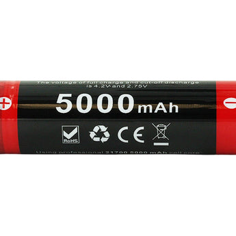 Klarus 21GT-50 INR 21700 5000mAh 3.6V Protected High-Drain 15A Lithium Ion (Li-ion) Button Top Battery