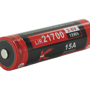 Klarus 21GT-50 INR 21700 5000mAh 3.6V Protected High-Drain 15A Lithium Ion (Li-ion) Button Top Battery