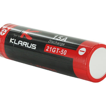 Klarus 21GT-50 INR 21700 5000mAh 3.6V Protected High-Drain 15A Lithium Ion (Li-ion) Button Top Battery