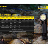 Nitecore HC35 Rechargeable LED Headlamp - 4 x CREE XP-G3 S3 - 2700 Lumens - Includes 1 x 21700