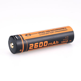 Fitorch UC26R 18650 2600mAh 3.7V Protected Lithium Ion (Li-ion) Button Top Battery