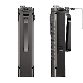 RovyVon Angel Eyes E90 USB-C Rechargeable EDC LED Flashlight - 3500 Lumens - 650nm Red Side Light - 365nm UV Side Light - Uses Built-in 3000mAh Li-ion Battery Pack - Gunmetal