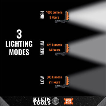 Klein Tools MODbox USB-C Rechargeable Area Light - 1000 Lumens - Uses Built-in 10000mAh Li-ion Battery Pack