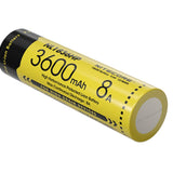 Nitecore NL1836HP 18650 3600mAh 3.6V Protected High Drain 8A Lithium Ion (Li-ion) Button Top Battery