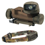 Petzl Tactical STRIX VL Multi-Mount LED Headlamp - White, Red, Green and Blue LEDs - 40 Lumens - Includes 1 x AA/LR6 - Camo (E90AHB-C)