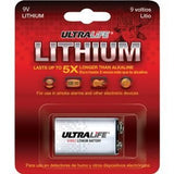 UltraLife U9VL-J-P-BP 9V 1200mAh Lithium Primary (LiMnO2) Battery - Snap Connectors - 1 Piece Retail Card
