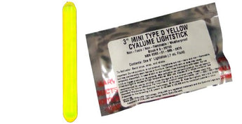 Cyalume 3-inch ChemLight Mini Light Sticks - Case of 25 - Individually Foiled - Yellow (9-28700PF)