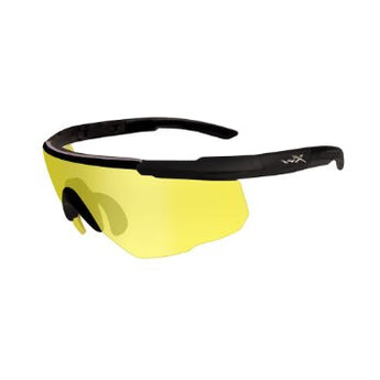 Wiley X Saber Advanced Changeable Sunglasses with High Velocity Protection - Matte Black Frame with Pale Yellow Lenses (300)