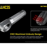 Nitecore HC35 Rechargeable LED Headlamp - 4 x CREE XP-G3 S3 - 2700 Lumens - Includes 1 x 21700