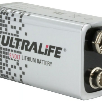 UltraLife Long-Life U9VL 9V 1200mAh Lithium (LiMnO2) Battery - Snap Connectors - 1 Piece Bulk - With Cap