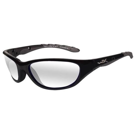 Wiley X AirRage Climate Control Sunglasses Rx Ready with High Velocity Protection - Gloss Black Frame with Clear Lenses (693)