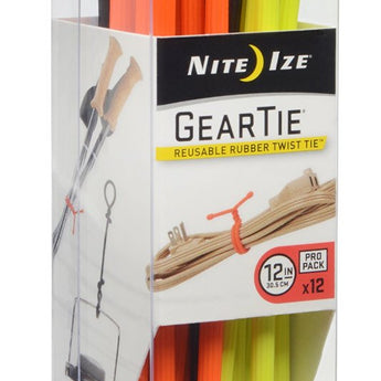 Nite Ize Gear Tie ProPack Reusable Rubber Twist Tie - 12-Inch - 12 Pack - Assorted (GTPP12-A1-R8)