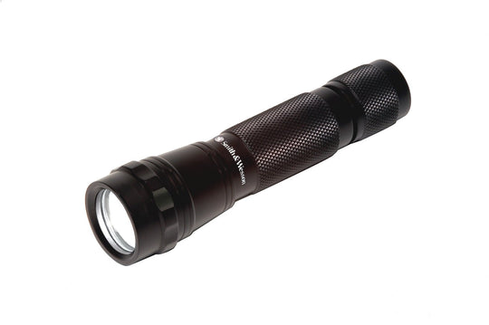 Smith and Wesson Delta Force Tactical Flashlight: 2 CR123 Lithium Batteries, Spare Bulb, Holster Included