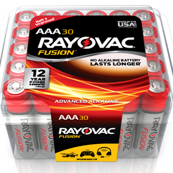 Rayovac Fusion 824-30PP AAA 1.5V Alkaline Button Top Batteries - 30 Pack