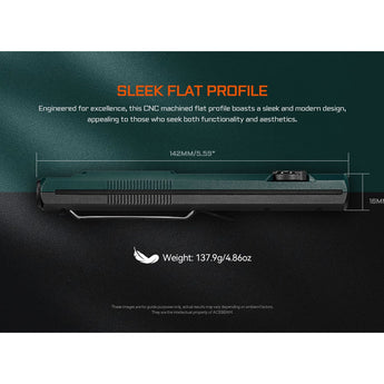 Acebeam UC25 All-in-One Flat Flashlight - Cool White, High-CRI, and UV Light - Green Laser - USB-C Rechargeable 3000mAh Li-Poly Battery - Black or Teal