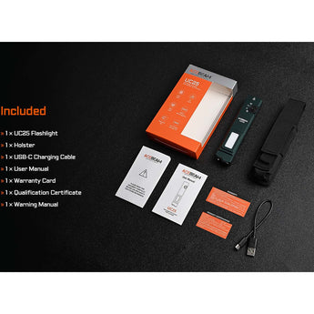 Acebeam UC25 All-in-One Flat Flashlight - Cool White, High-CRI, and UV Light - Green Laser - USB-C Rechargeable 3000mAh Li-Poly Battery - Black or Teal