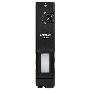 Acebeam UC25 All-in-One Flat Flashlight - Cool White, High-CRI, and UV Light - Green Laser - USB-C Rechargeable 3000mAh Li-Poly Battery - Black or Teal