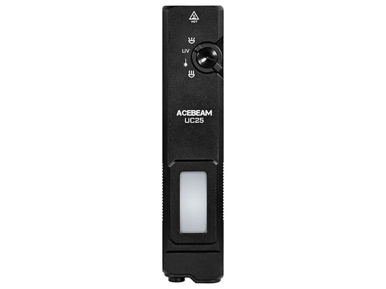 Acebeam UC25 All-in-One Flat Flashlight - Cool White, High-CRI, and UV Light - Green Laser - USB-C Rechargeable 3000mAh Li-Poly Battery - Black or Teal