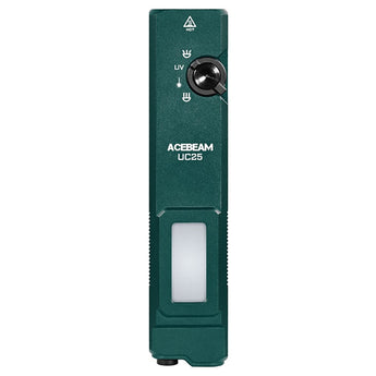 Acebeam UC25 All-in-One Flat Flashlight - Cool White, High-CRI, and UV Light - Green Laser - USB-C Rechargeable 3000mAh Li-Poly Battery - Black or Teal