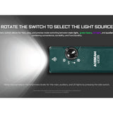 Acebeam UC25 All-in-One Flat Flashlight - Cool White, High-CRI, and UV Light - Green Laser - USB-C Rechargeable 3000mAh Li-Poly Battery - Black or Teal